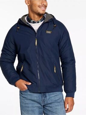 L.L. Bean Men's Navy Hooded Jacket XL 788
